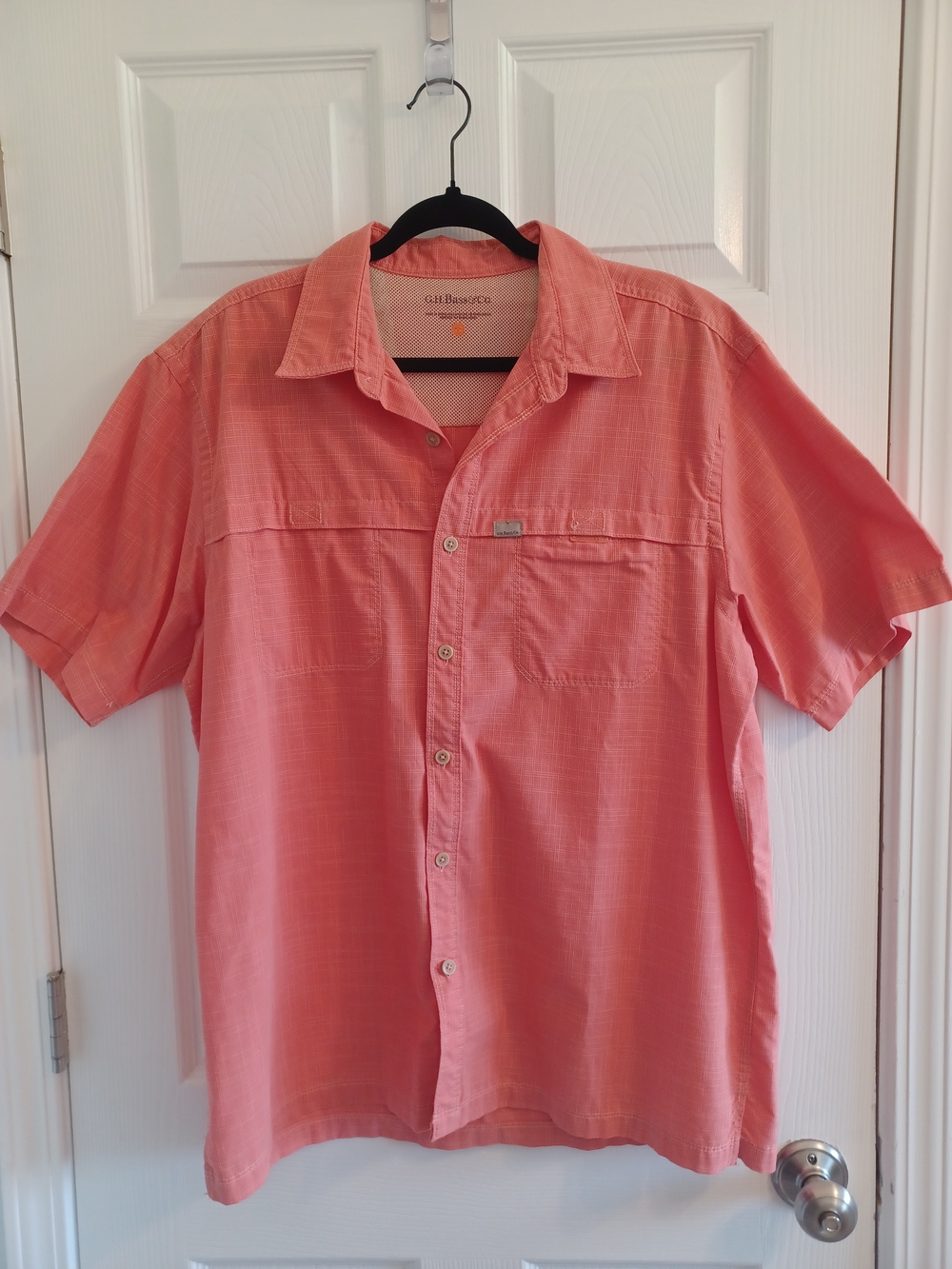 G.H. Bass & Co. Coral Short-Sleeve Button-Down Shirt Lightweight Mens Large